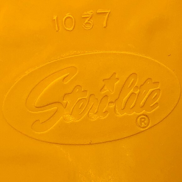 Vintage 60s STERILITE Yellow Plastic Trash Can: Triple Silver Starburst - MCM - Picture 9 of 13